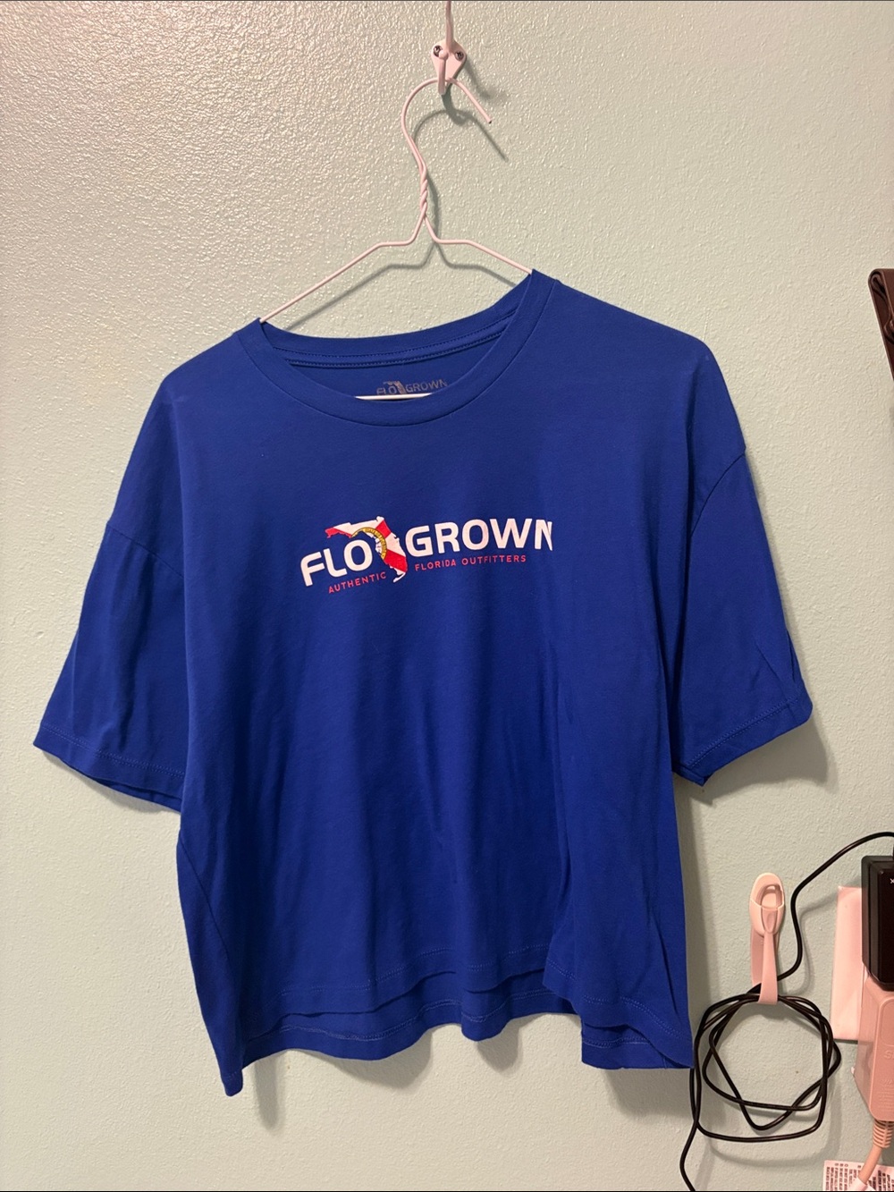 FloGrown Blue cropped Graphic Tee